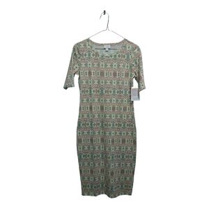 LuLaRoe Floral Julia Dress XS stretch. NWT Unicorn Tribal Design.